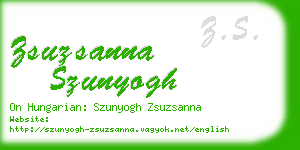 zsuzsanna szunyogh business card